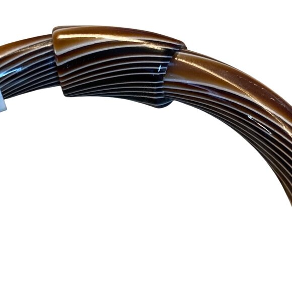 Vintage Brown & Black Swirled Lucite Bangle Bracelet - Picture 5 of 5